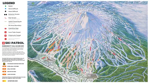 Mt. Bachelor — Winter Lift & Trail Map (with key)
