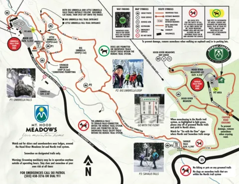 Mt. Hood Meadows — Snowshoe Trail Map 2024-25