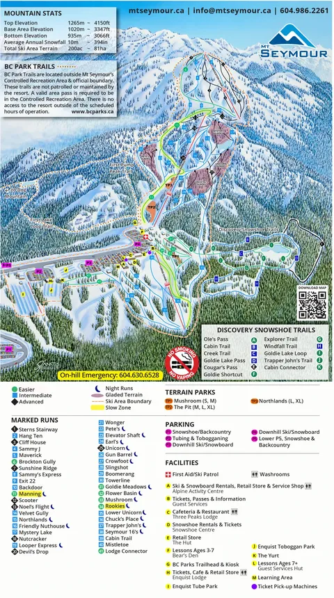 Mt. Seymour — Trail Map 2024-25