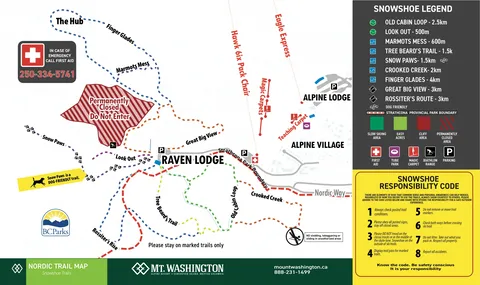Mt. Washington — Snowshoe Trail Map