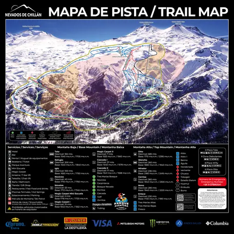 Nevados de Chillán — Mapa de Pistas / Trail Map