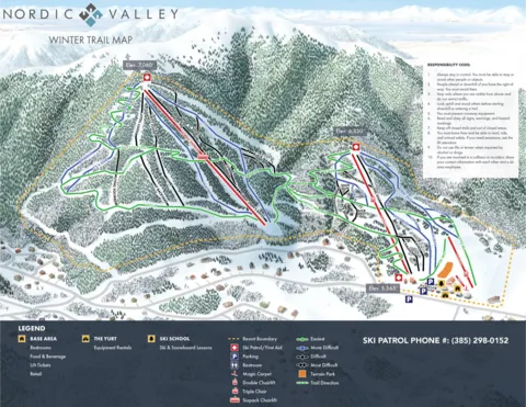 Nordic Valley — Winter Trail Map 2026-27