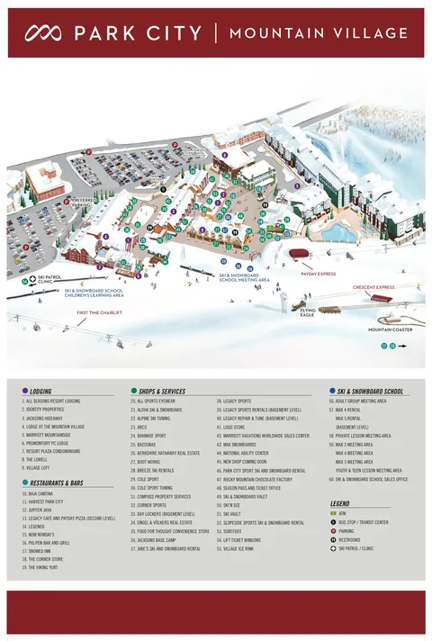 Park City — Mountain Village Base Area Map