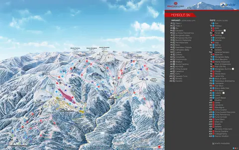 Prato Nevoso — Mondole Ski comprensorio piste map (Prato Nevoso / Artesina / Frabosa)