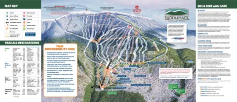 Saddleback Mountain — Trail Map 2024-25
