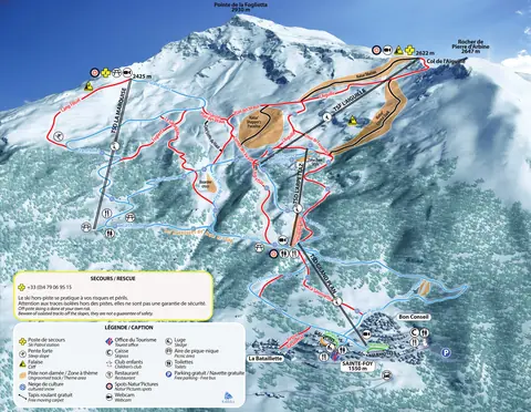 Sainte-Foy-Tarentaise — Plan des pistes Sainte-Foy-Tarentaise