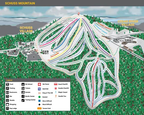Schuss Mountain at Shanty Creek Resort — Trail Map