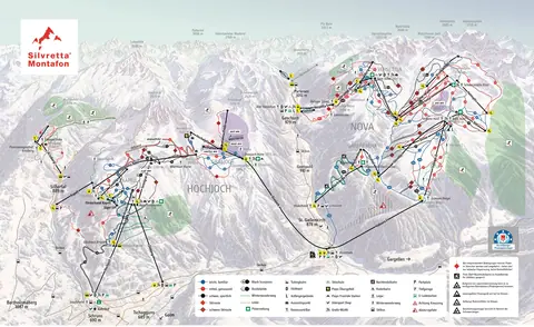 Silvretta Montafon — Pistenplan Panorama (Silvretta Nova / Hochjoch)