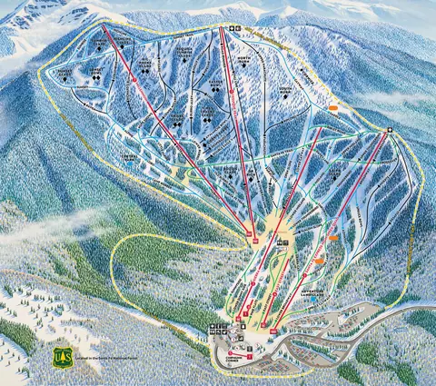 Ski Santa Fe — Ski Santa Fe Trail Map & Legend (poster map)