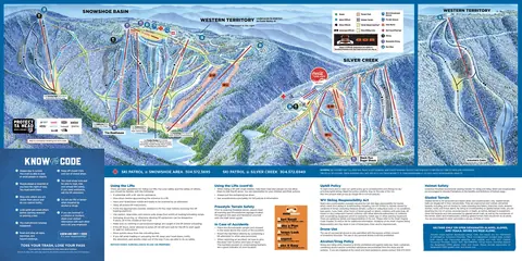 Snowshoe Mountain — Snowshoe Winter Trail Map 2025-26 (Snowshoe Basin, Silver Creek, Western Territo