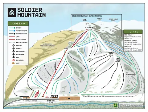 Soldier Mountain Ski Area — Soldier Mountain Winter Trail Map 2025-26