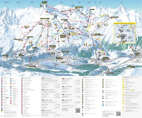 St. Moritz – Corviglia — Corviglia Winter Panoramakarte 2026-27