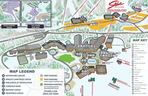Stowe — Winter Base Area Map