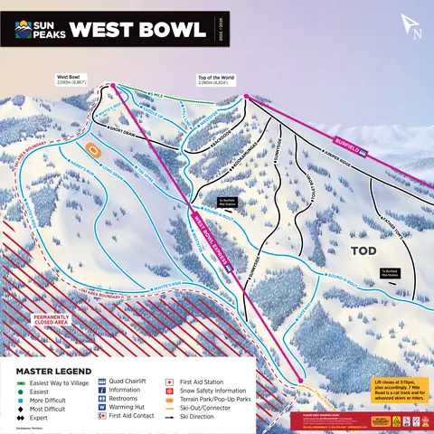 Sun Peaks — West Bowl Trail Map