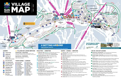 Sun Peaks — Winter Village Map 2025-26