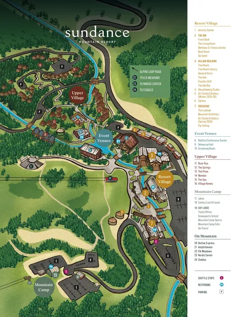 Sundance — Resort Village Map 2026