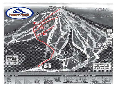 Terry Peak — Uphill / Skinning Routes
