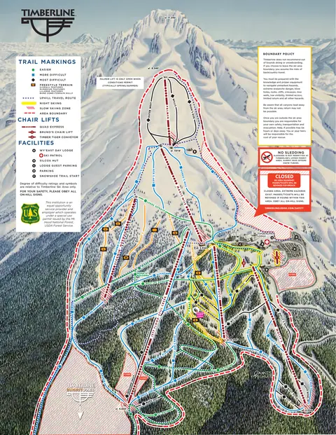 Timberline Lodge — Winter Trail Map