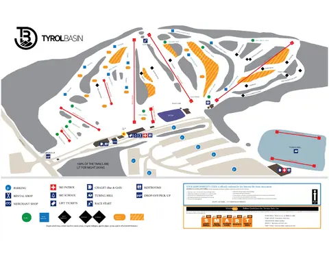 Tyrol Basin Family Ski and Snowboard Area — Trail Map