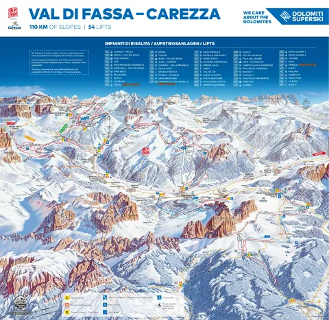 Val di Fassa — Val di Fassa – Carezza Ski Map 2025-26