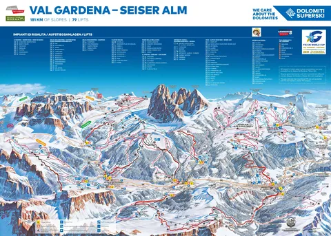 Val Gardena — Val Gardena – Seiser Alm Ski Map 2025-26