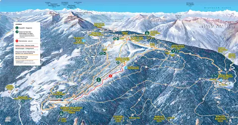 Vigiljoch — Winter map (ski piste + winter trails)