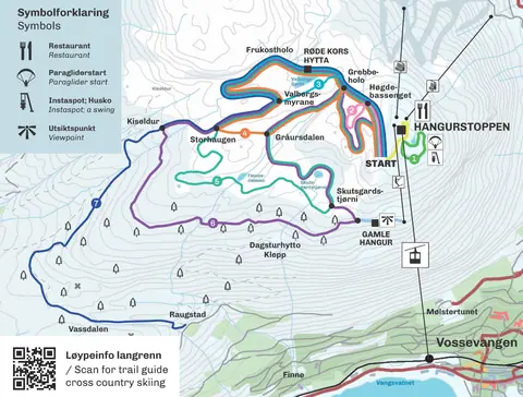 Voss — Voss Resort cross-country (langrenn) trail map