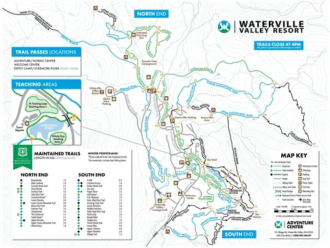Waterville Valley — Nordic Trail Map 2025-26