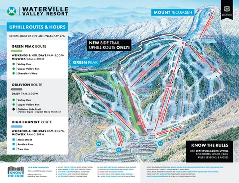 Waterville Valley — Uphill Route Map 2025-26