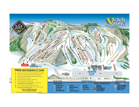 Welch Village Ski and Snowboard Area — Trail Map