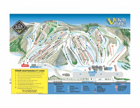 Welch Village Ski and Snowboard Area — Trail Map 2026