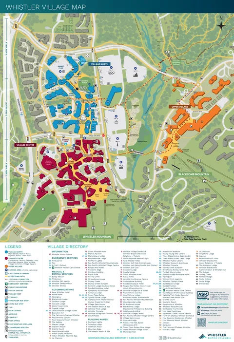Whistler Blackcomb — Whistler Village Map 2025