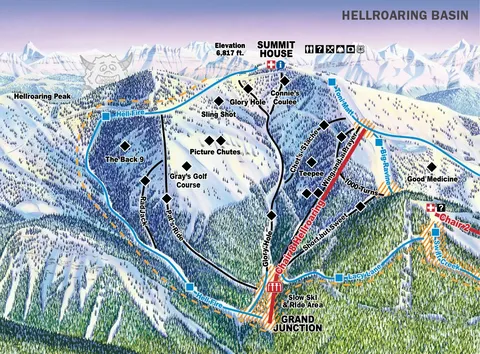 Whitefish Mountain Resort — Hellroaring Basin Trail Map