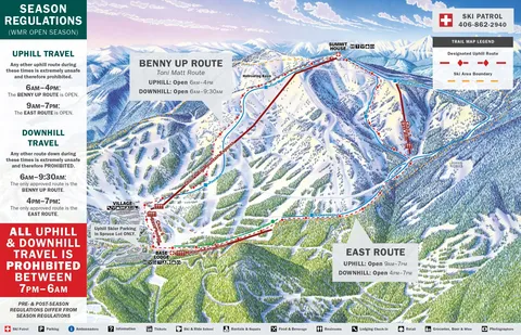 Whitefish Mountain Resort — Uphill Route Map