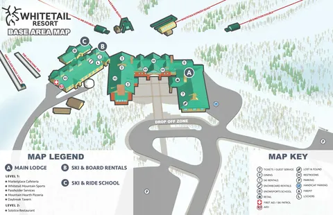 Whitetail — Winter Base Area Map 2025-26