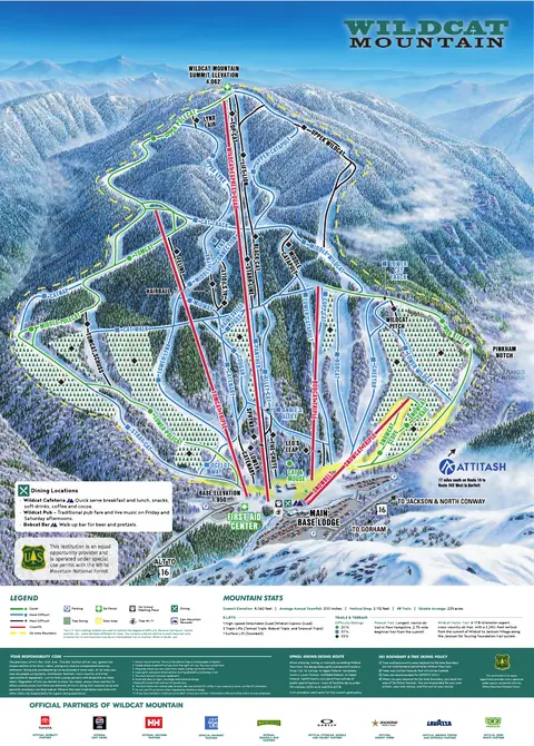 Wildcat Mountain — Winter Trail Map 2025-26
