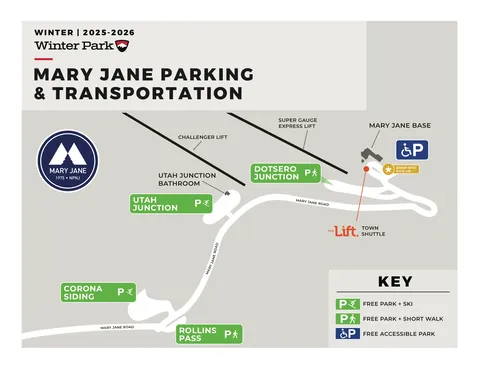 Winterpark Resort — Mary Jane Parking Map 2025-26