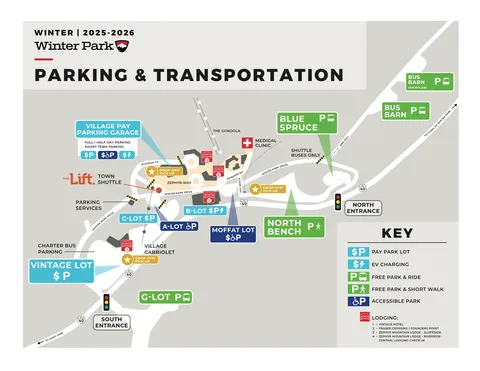 Winterpark Resort — Parking Map 2025-26