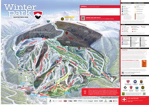 Winterpark Resort — Uphill Access Map 2025-26