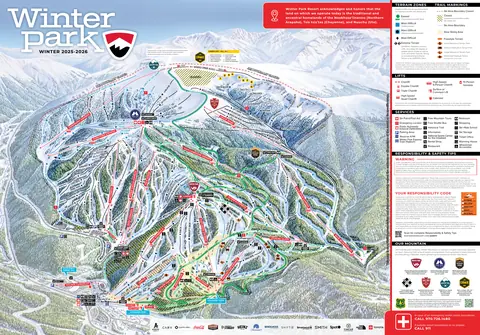Winterpark Resort — Winter Trail Map 2025-26