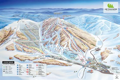Yunding / Thaiwoo — Thaiwoo Ski Trail Map (panorama)