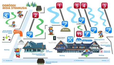 Zakopane — Nosal (Centrum Szkolen Narciarskich Nosal) slope & lift map