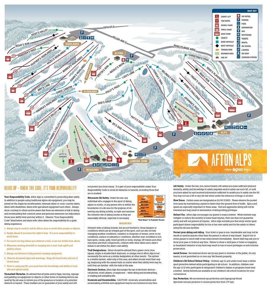 Afton Alps trail map
