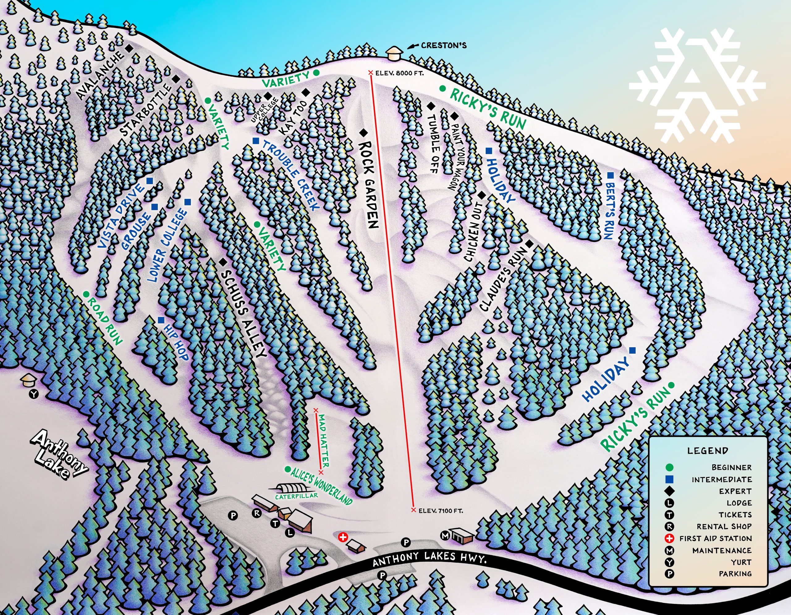 Anthony Lakes Mountain Resort trail map