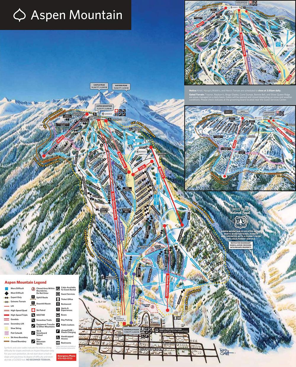 Aspen Mountain trail map