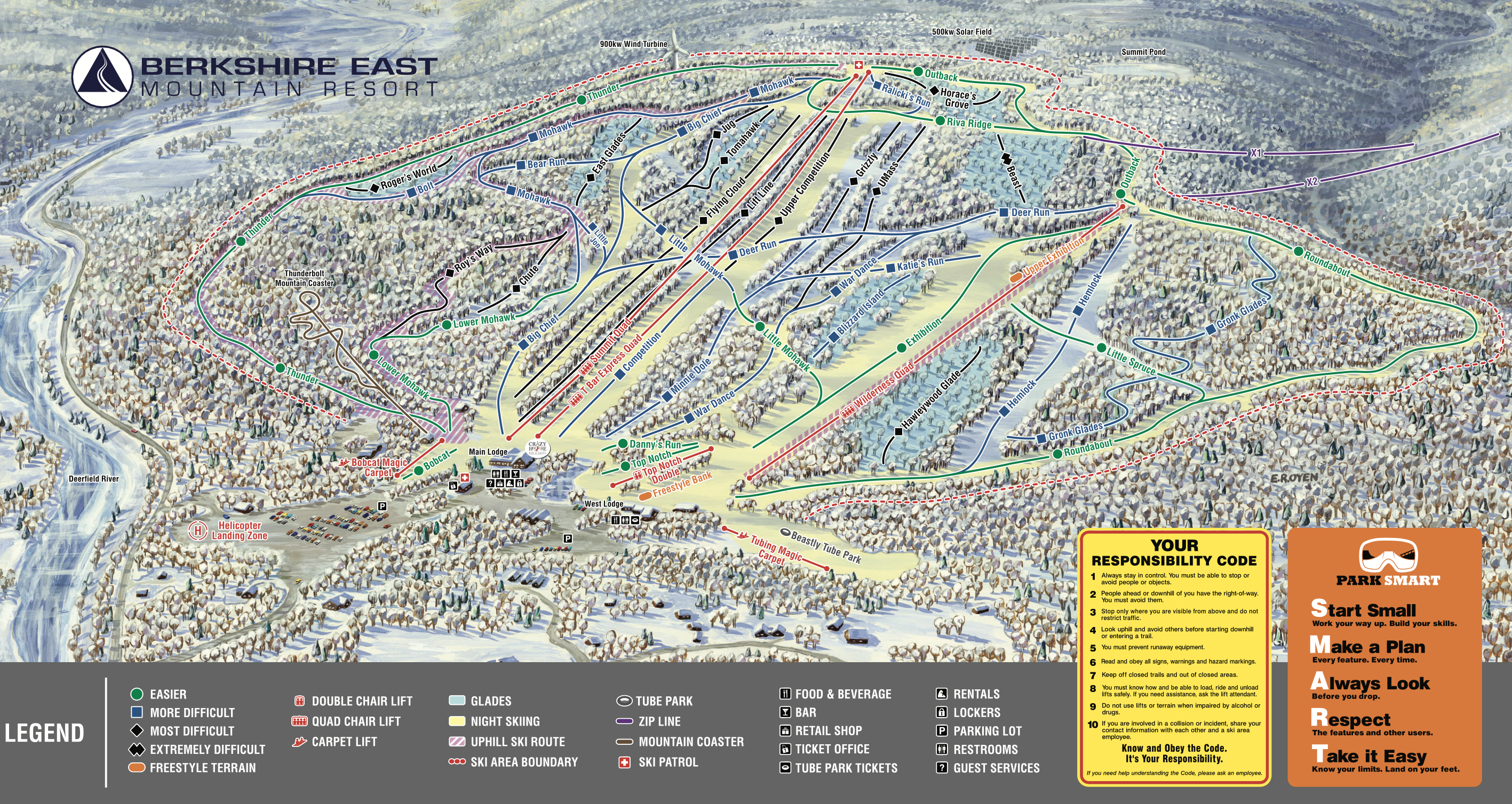 Berkshire East trail map
