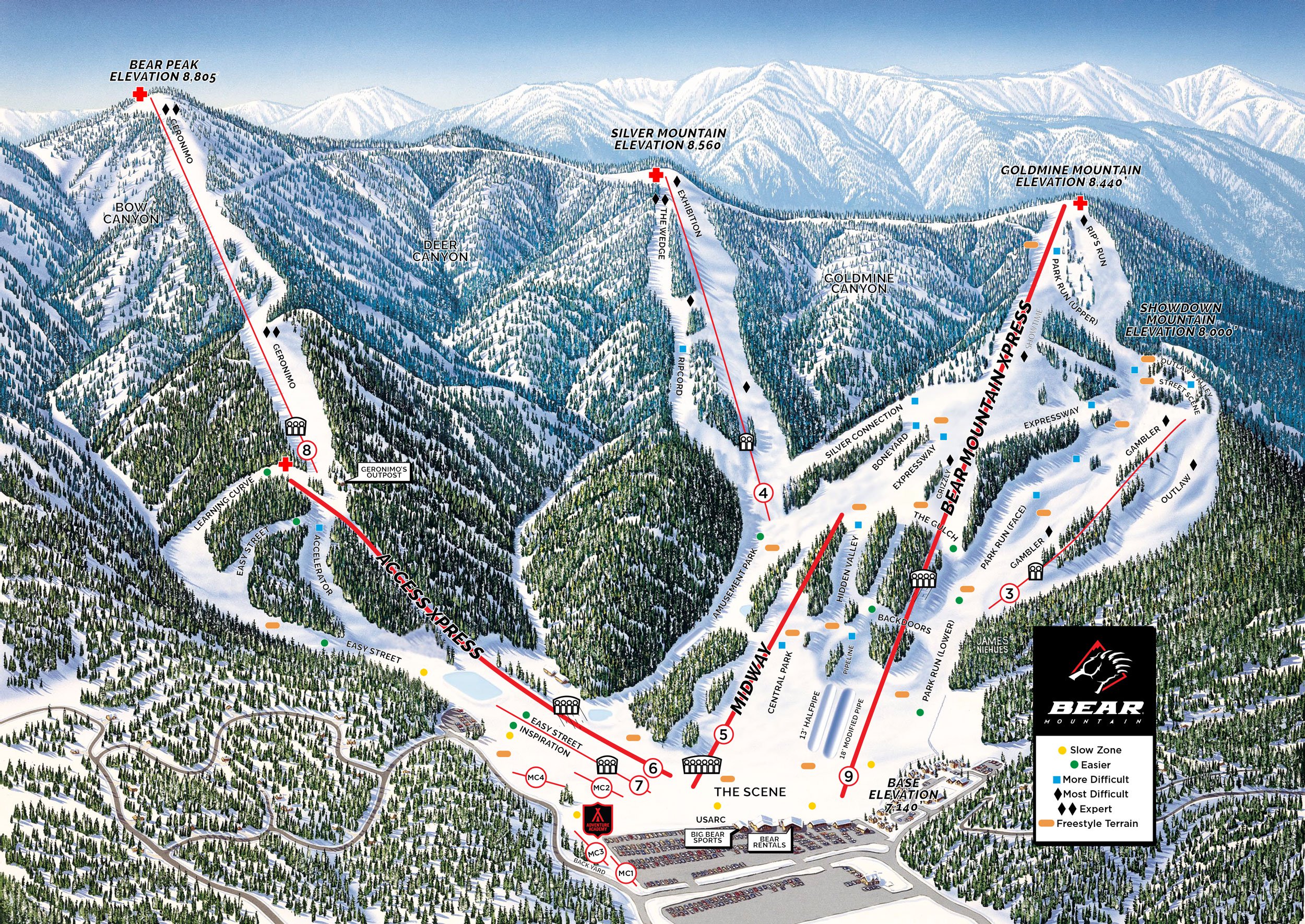 Big Bear Mountain Resort trail map