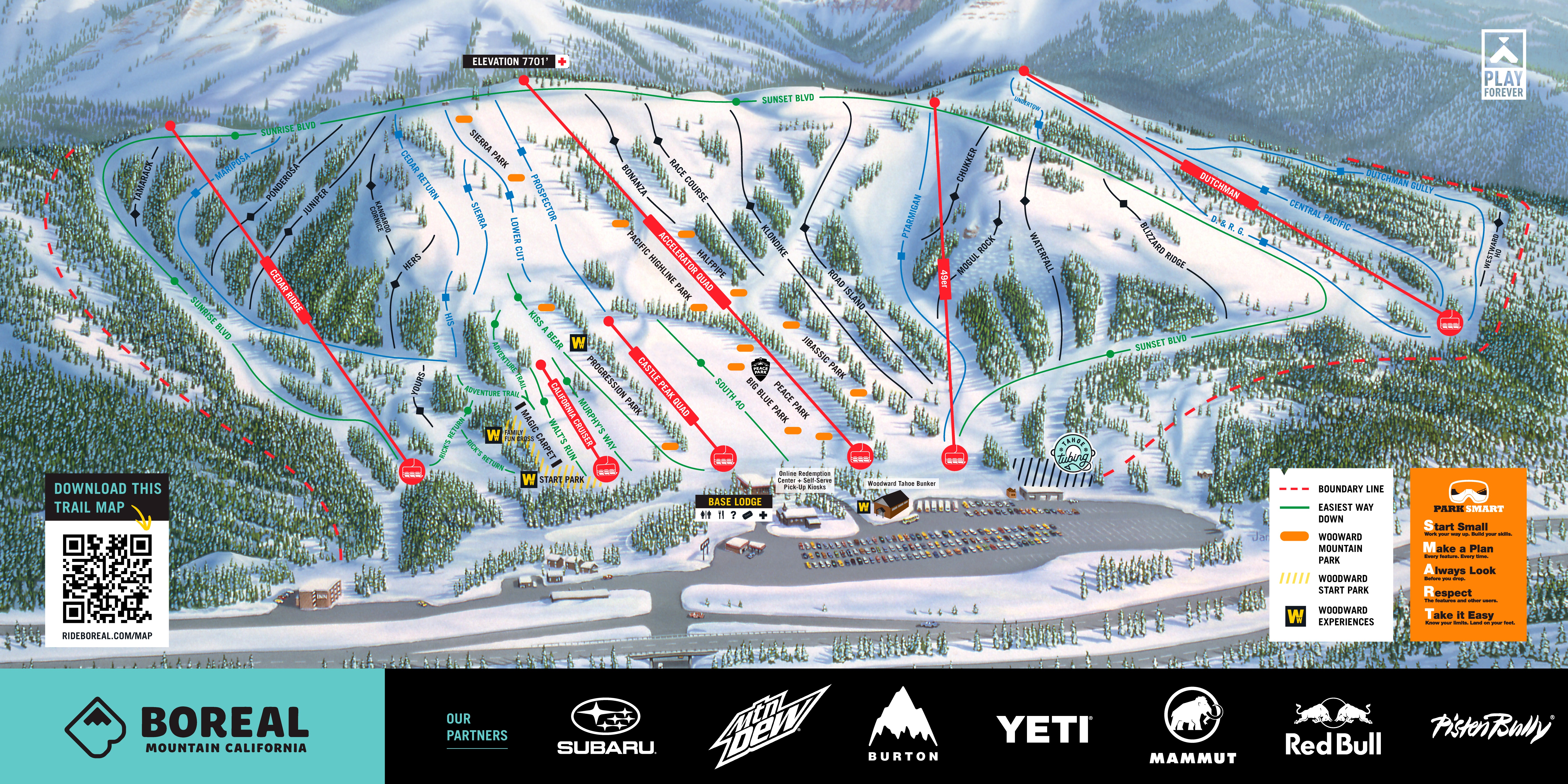 Boreal Mountain Resort trail map