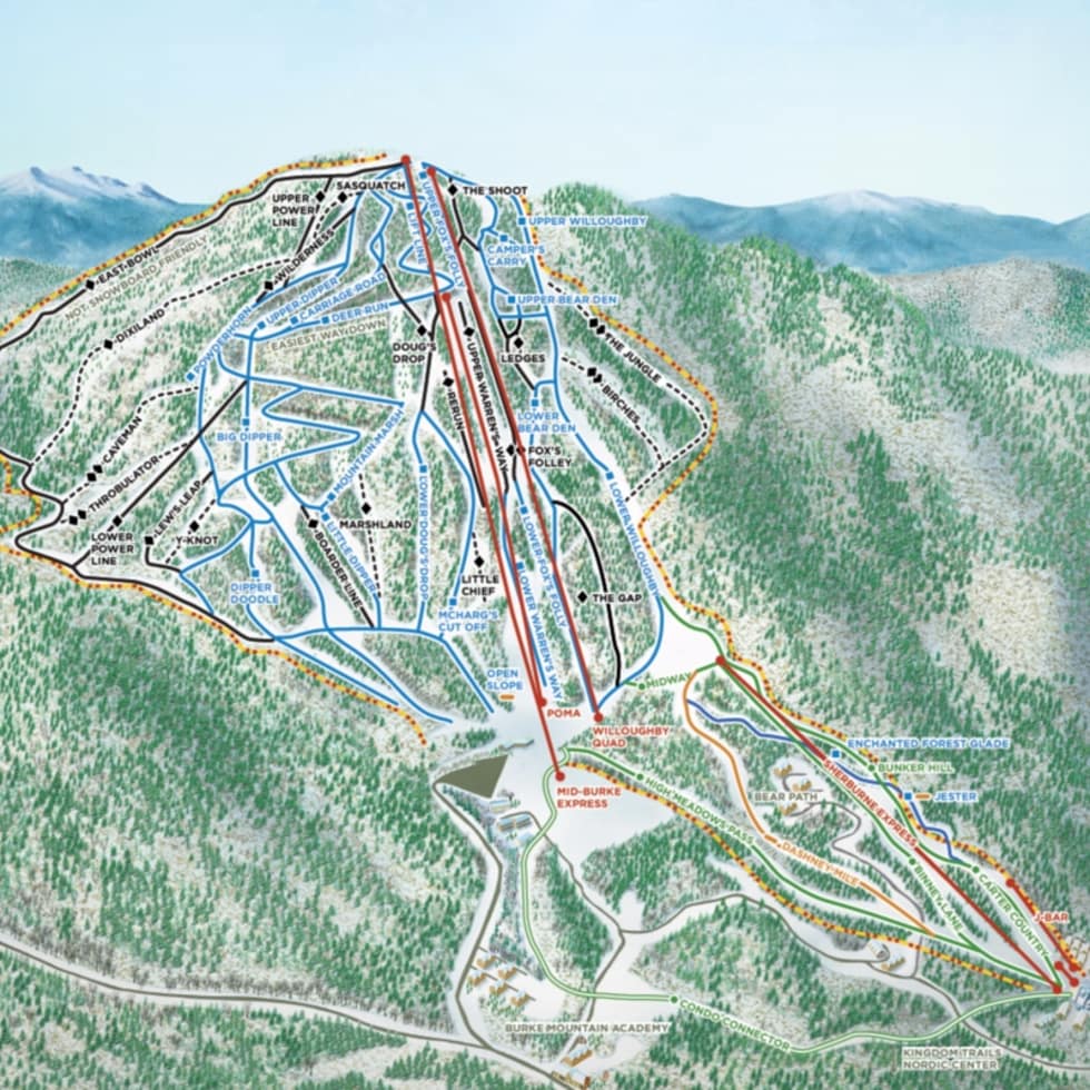Burke Mountain trail map