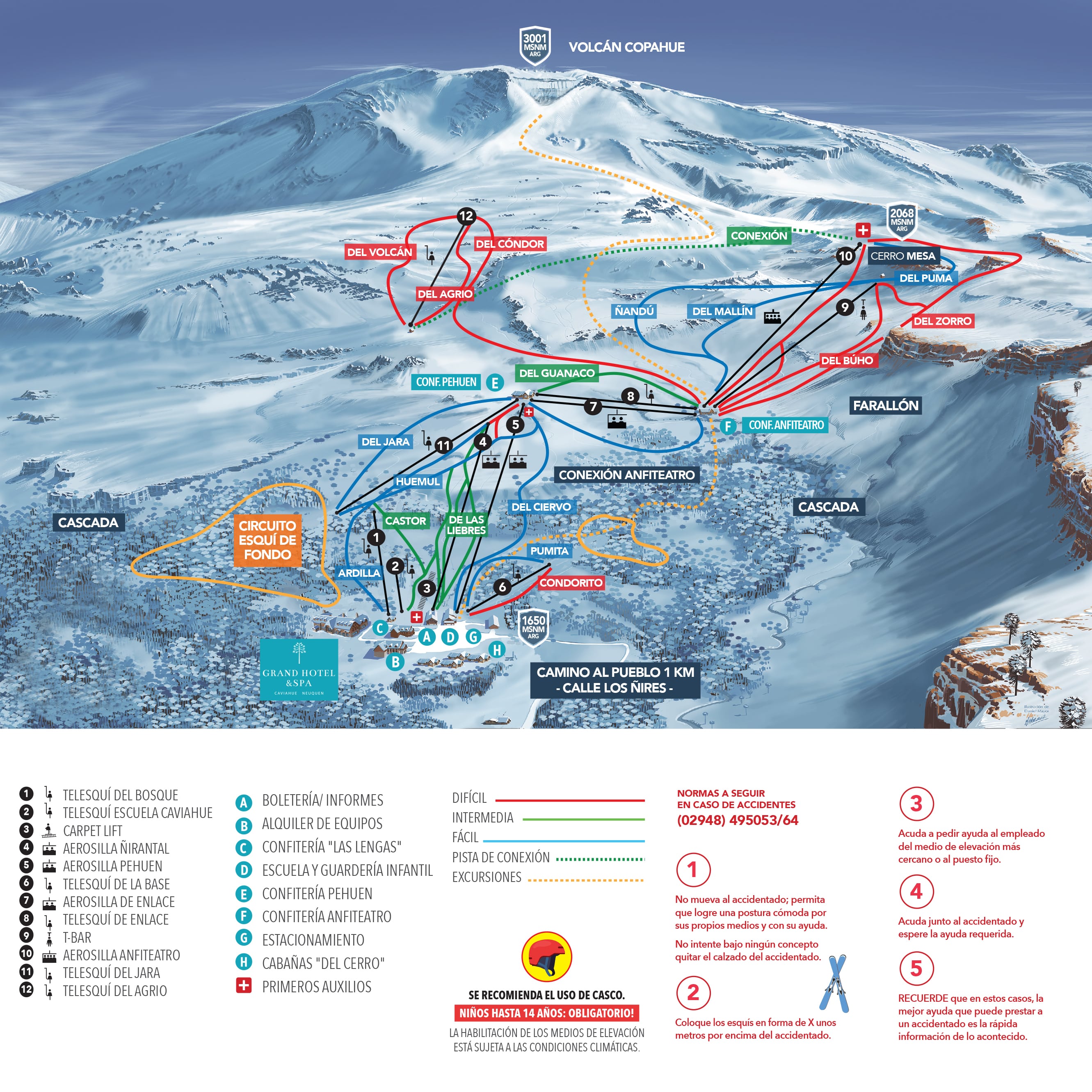 Caviahue trail map